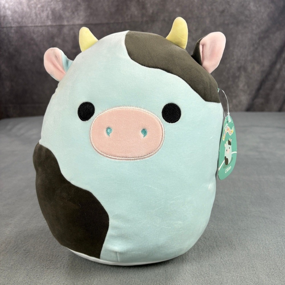 Squishmallows Cillian the Cow 11 Inch Blue Brown Spotted Plush S11 #1765 NWT